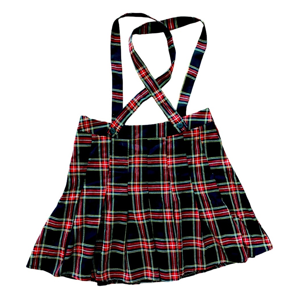 Shein Black & Red Plaid Schoolgirl Skirt Sz Large